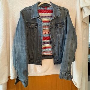 SO Denim Jacket with Multicolor Lining